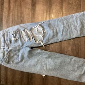 Distressed Light Blue Jeans